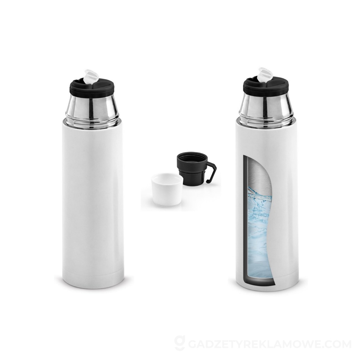 SAFE. Termos ze stali nierdzewnej i PP 490 ml - Biały
