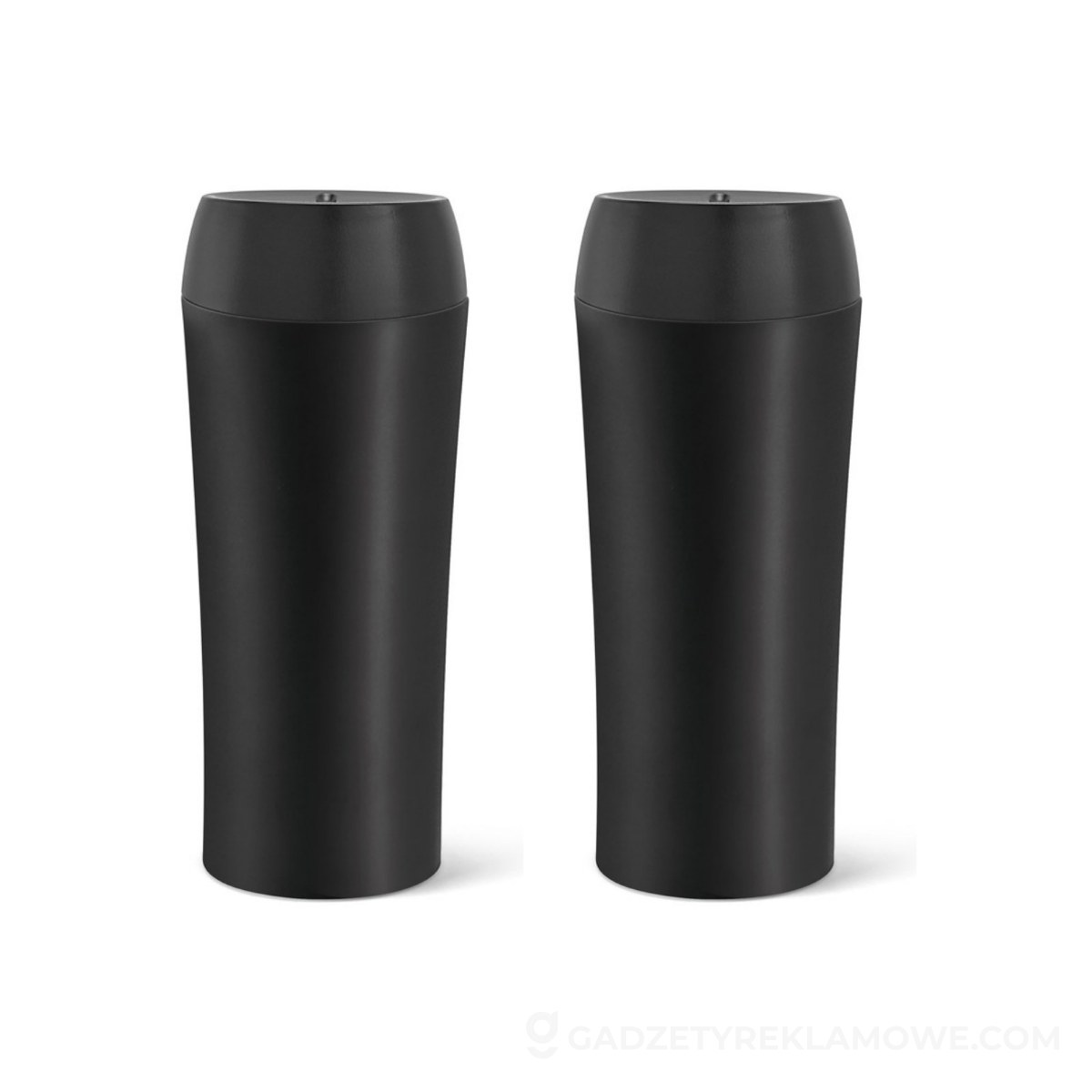 Kubek podróżny Monarda 470 ml ze stali nierdzewnej i PP - czarny