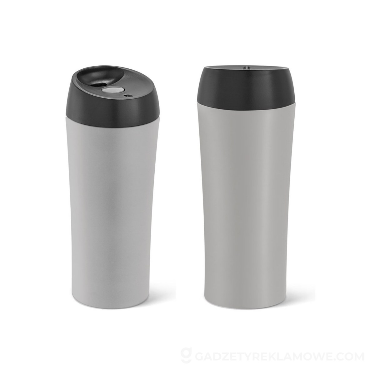 STR-94681-113-wariantu-watermark Kubek podróżny Monarda 470 ml ze stali nierdzewnej i PP - Szary