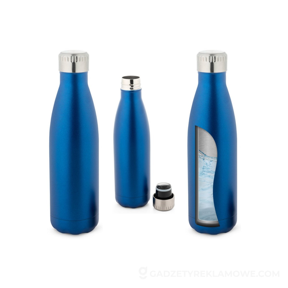 SHOW SATIN. Butelka ze stali nierdzewnej 500 mL - granatowa