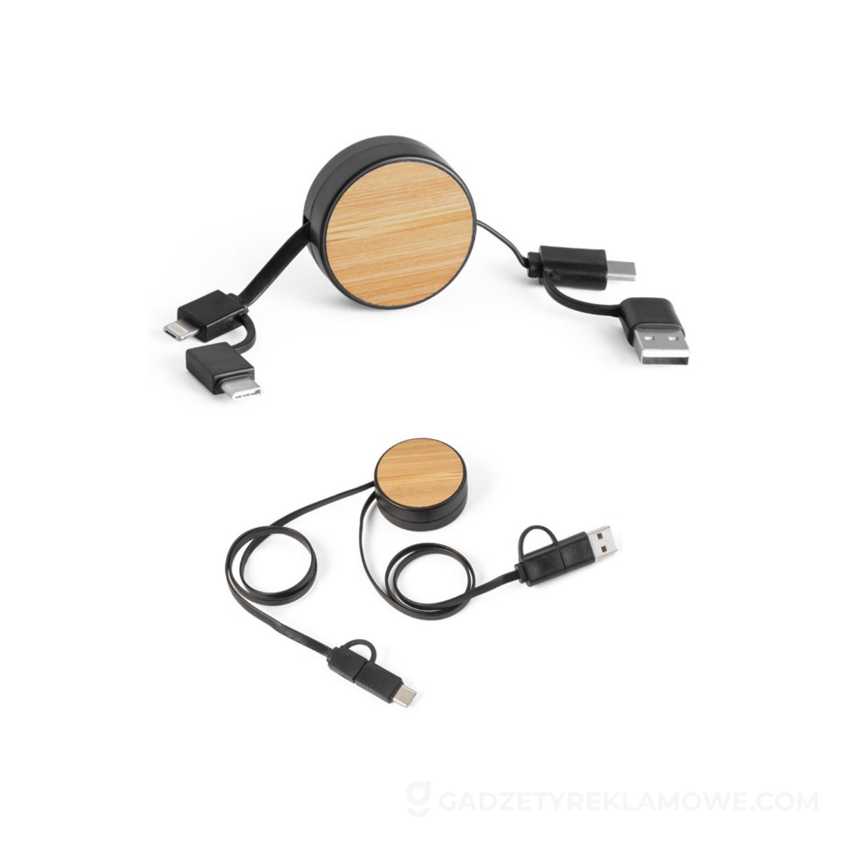 Kabel USB Rubins 6 w 1 zwijany - czarny