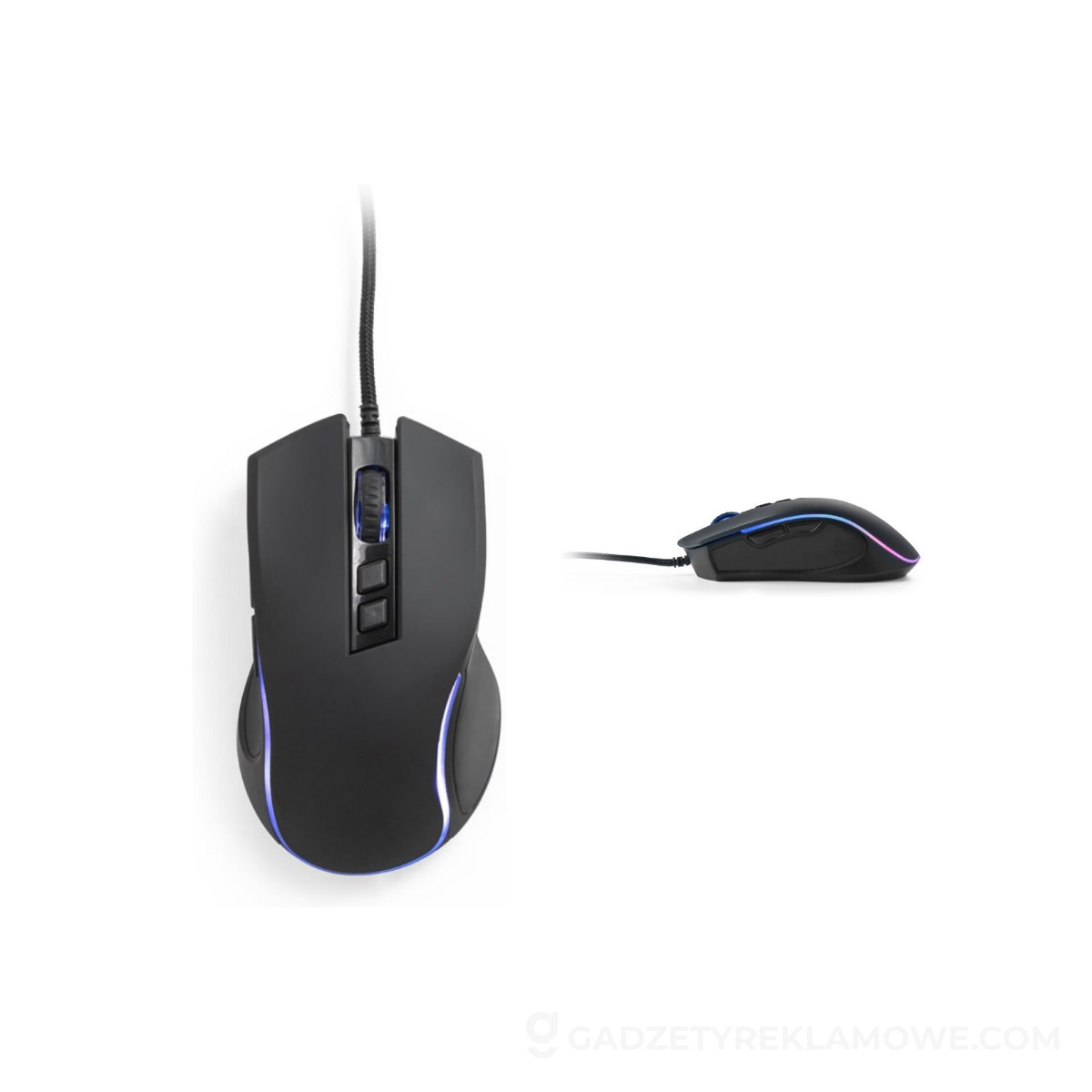 Gadżety reklamowe dla branży IT! Oto najlepsze z nich 3 THORNE MOUSE RGB. Mysz do gier z kablem o długości 1.5 m i oświetleniem LED RGB z ABS - Czarna
