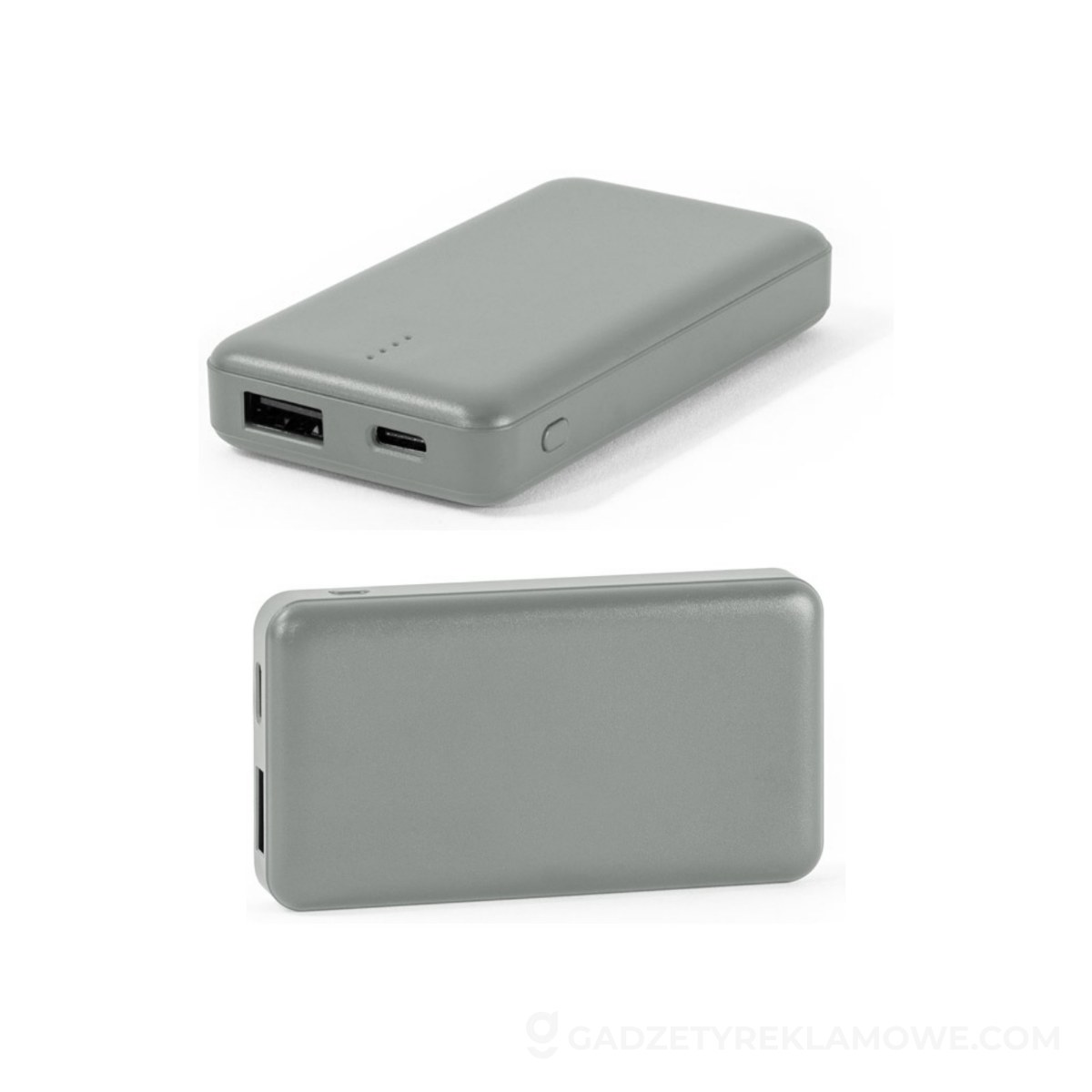 SHERYL. Power bank 4.000 mAh w ABS pochodzącego z recyklingu (100% rABS) - Szary