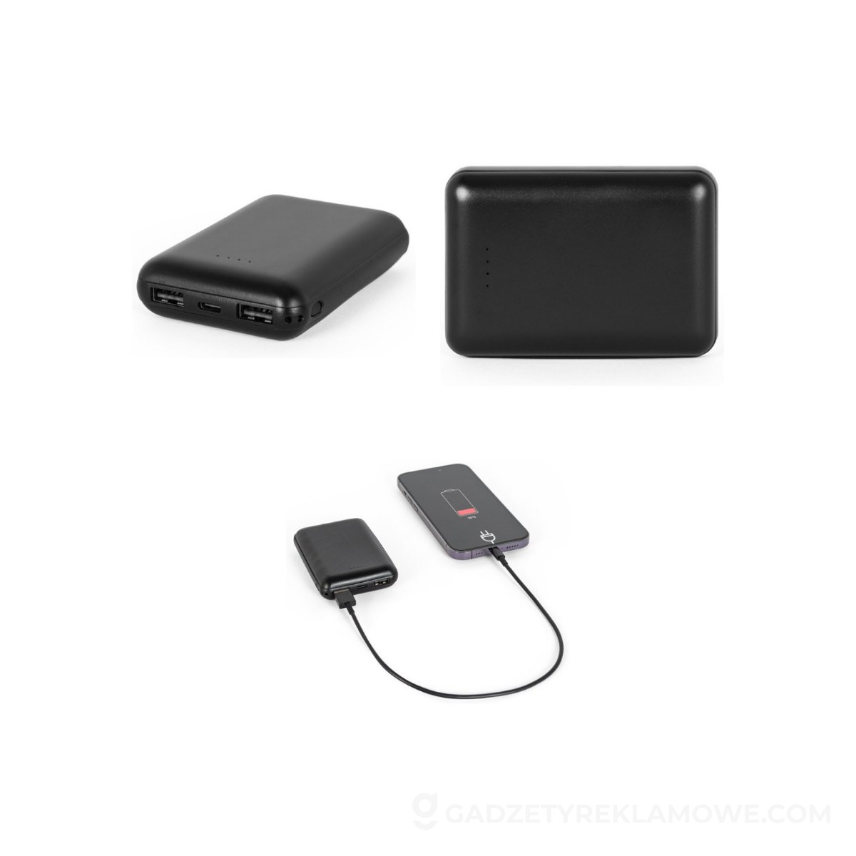 STR-97197-103-wariantu-watermark LEAKEY 8. Power bank 8.000 mAh w ABS pochodzącego z recyklingu (100% rABS) - czarny