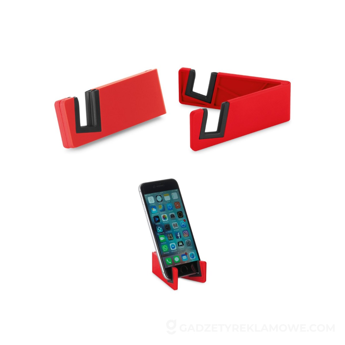 STR-97367-105-wariantu-watermark HOOKE. Uchwyt na telefon komórkowy z ABS i TPR - Czerwony