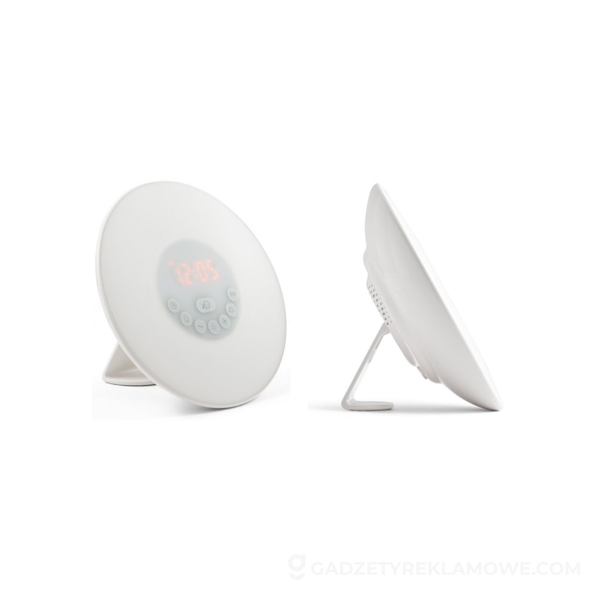 STR-97958-106-wariantu-watermark SOLEIL. Budzik z żółtym podświetleniem - Biały