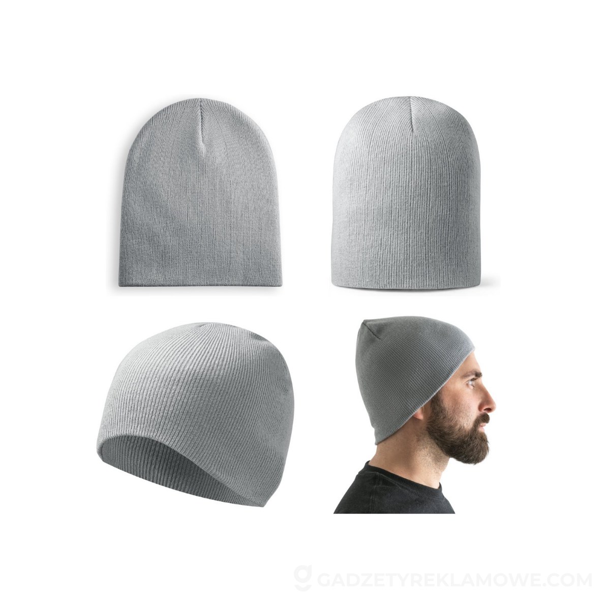 HAWK. Czapka unisex z poliestru pochodzącego (100% rPET) - Jasno szara