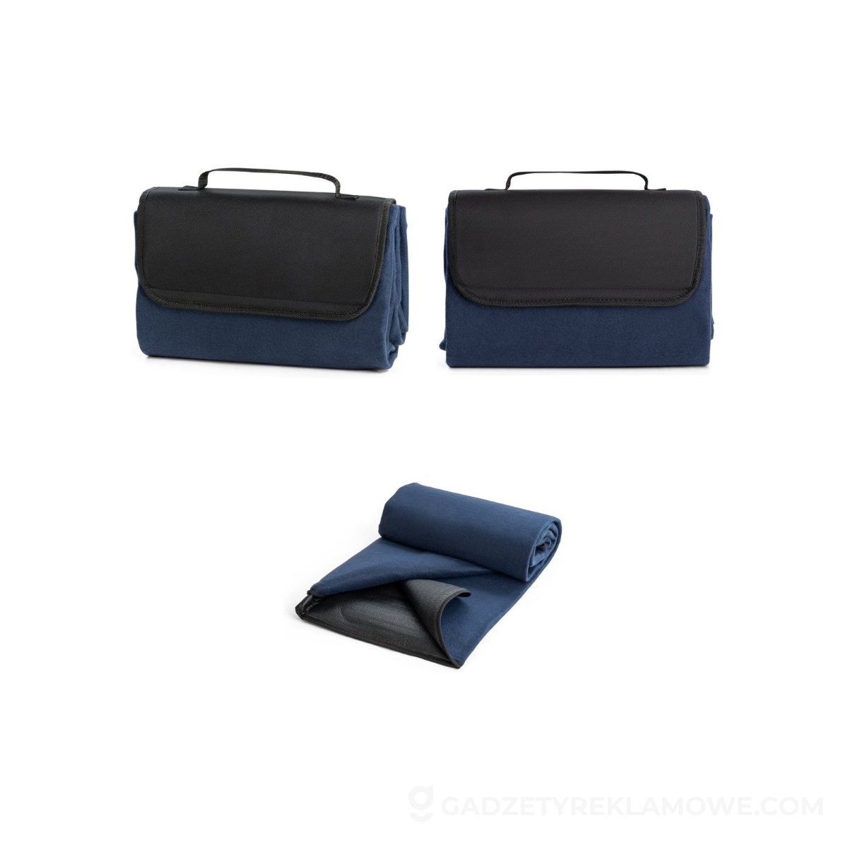 RILEY. Koc polarowy 180 g/m² z daszkiem - granatowy