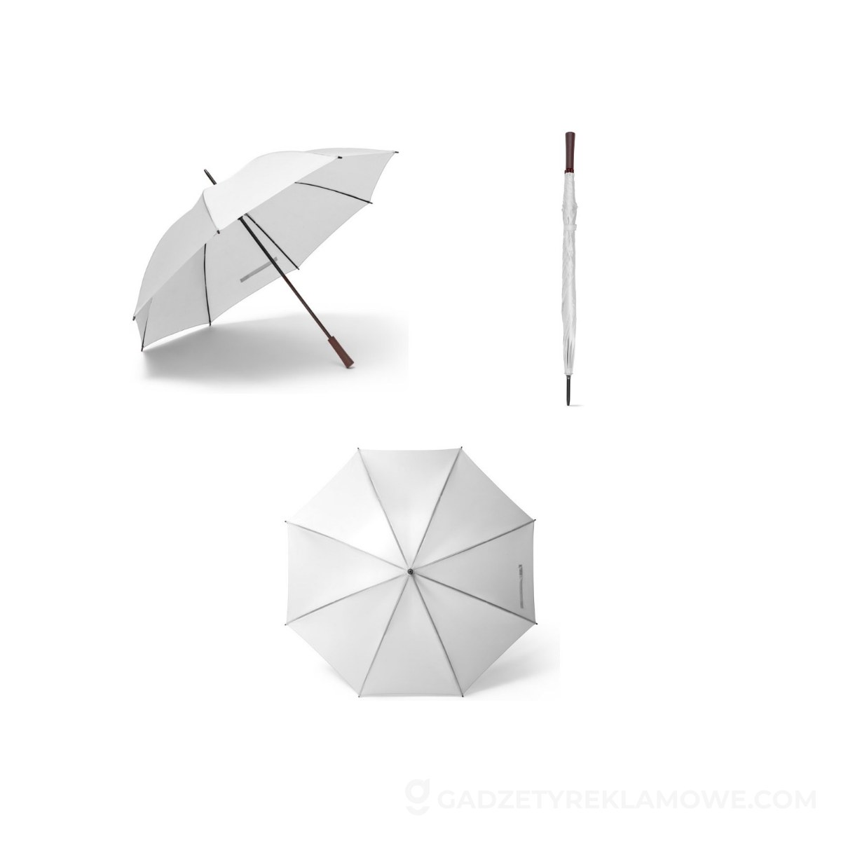 STR-99098-106-wariantu-watermark ZANE. Parasol, poliester 190T - Biały