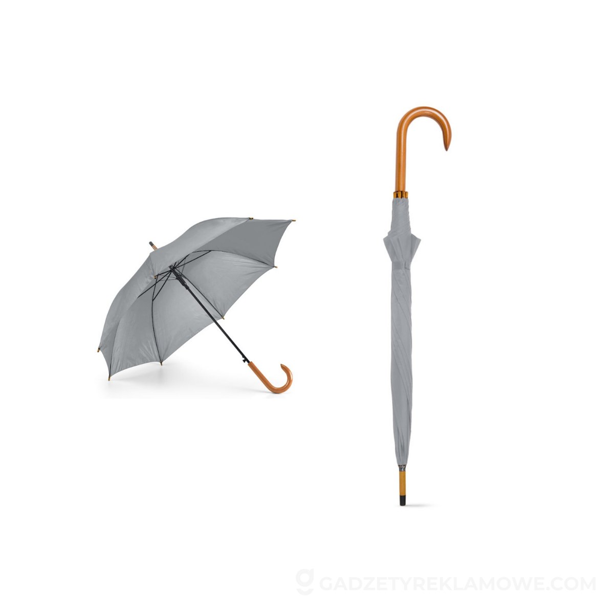 STR-99116-113-wariantu-watermark PATTI. Parasol z poliestru 190T z automatycznym otwieraniem - Szary