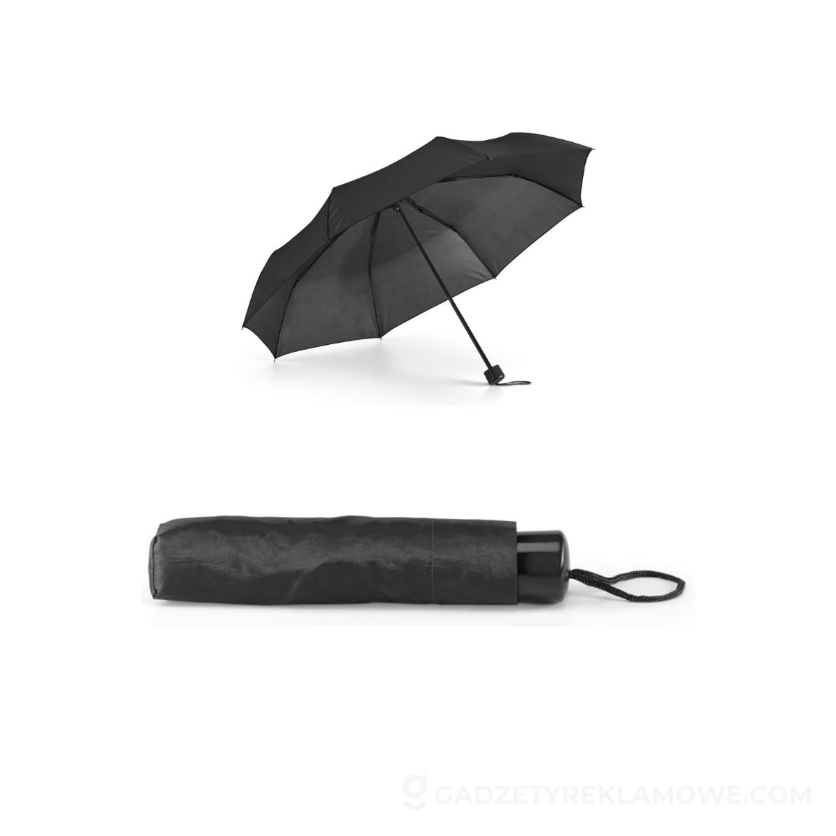 MARIA. Składany parasol z poliestru 190T - Czarny