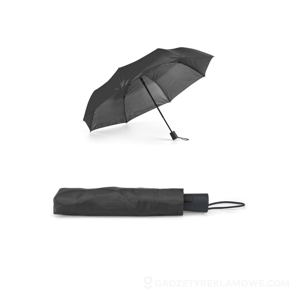 STR-99139-103-wariantu-watermark TOMAS. Parasol kompaktowy z poliestru 190T z automatycznym otwieraniem - Czarny