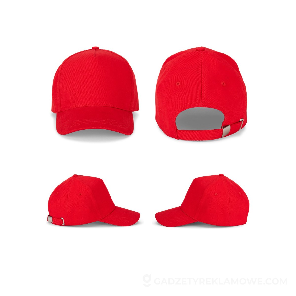 STR-99169-105-wariantu-watermark ASHTON. Czapka z 100% bawełny (260 g/m²) z 5 panelami - Czerwona