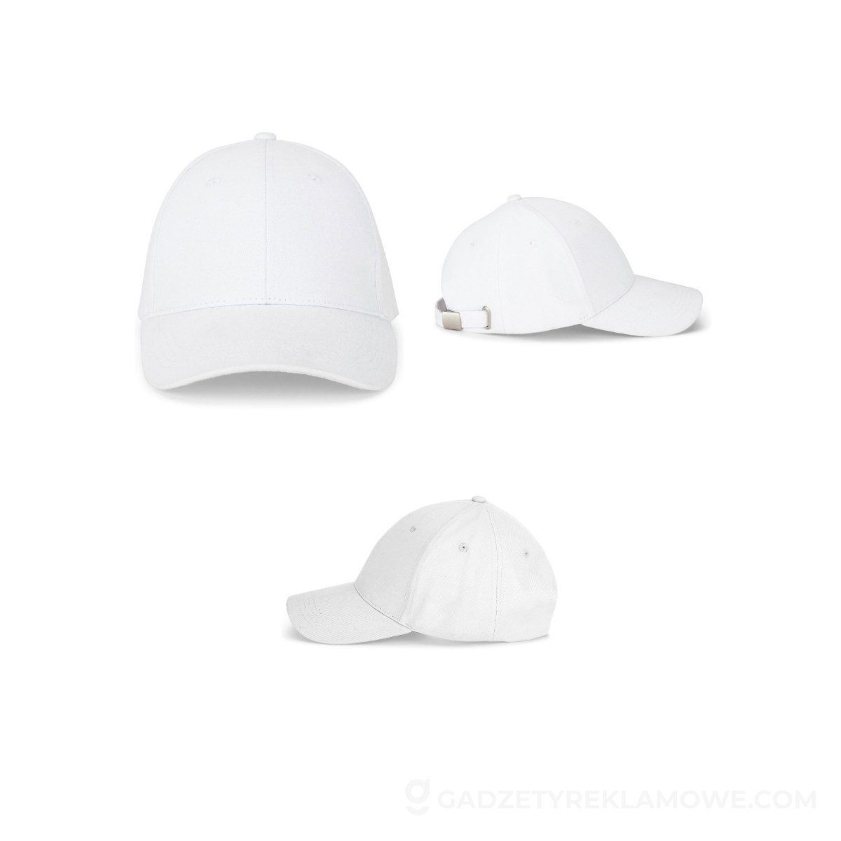 NATHAN. Czapka z 100% bawełny (260 g/m²) z 6 panelami - Biała