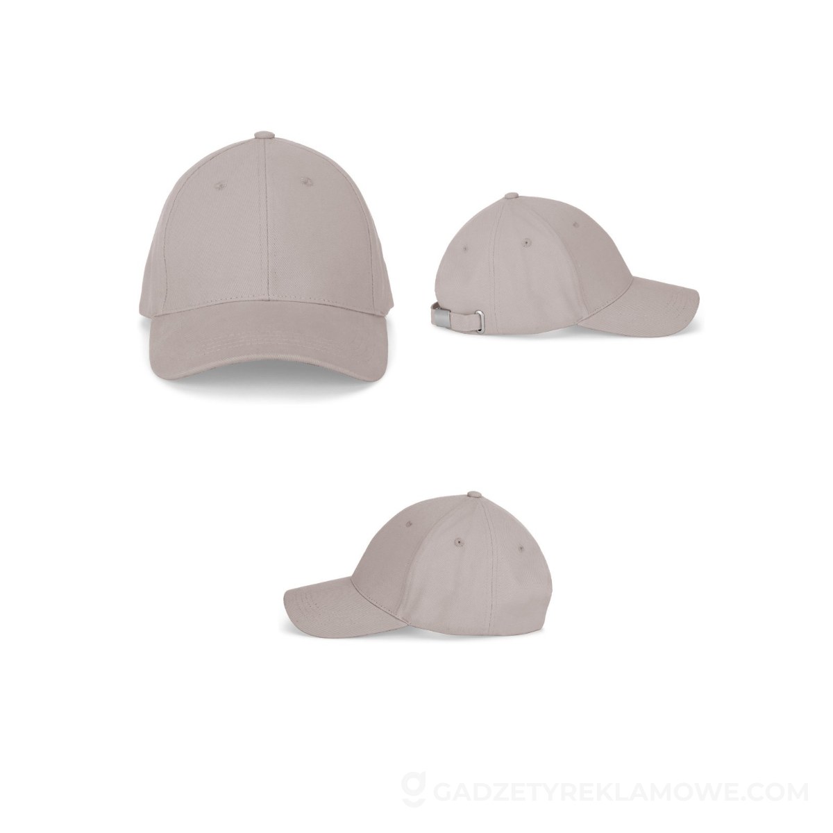NATHAN. Czapka z 100% bawełny (260 g/m²) z 6 panelami - Jasno szara