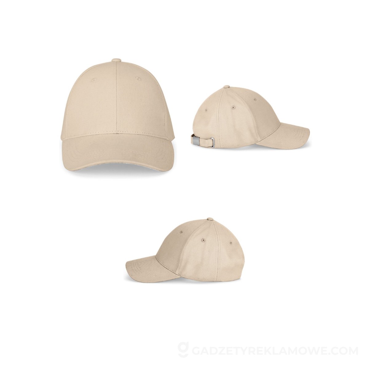STR-99170-131-wariantu-watermark NATHAN. Czapka z 100% bawełny (260 g/m²) z 6 panelami - Beżowa