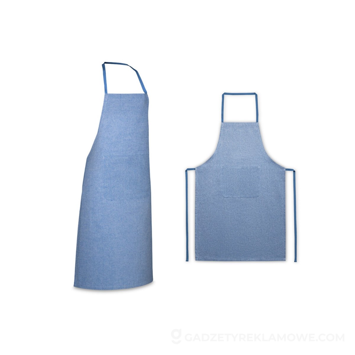 STR-99812-114-wariantu-watermark ZIMBRO. Fartuch zawierający bawełnę pochodzącą z recyklingu (140 g/m²) - szafirowy