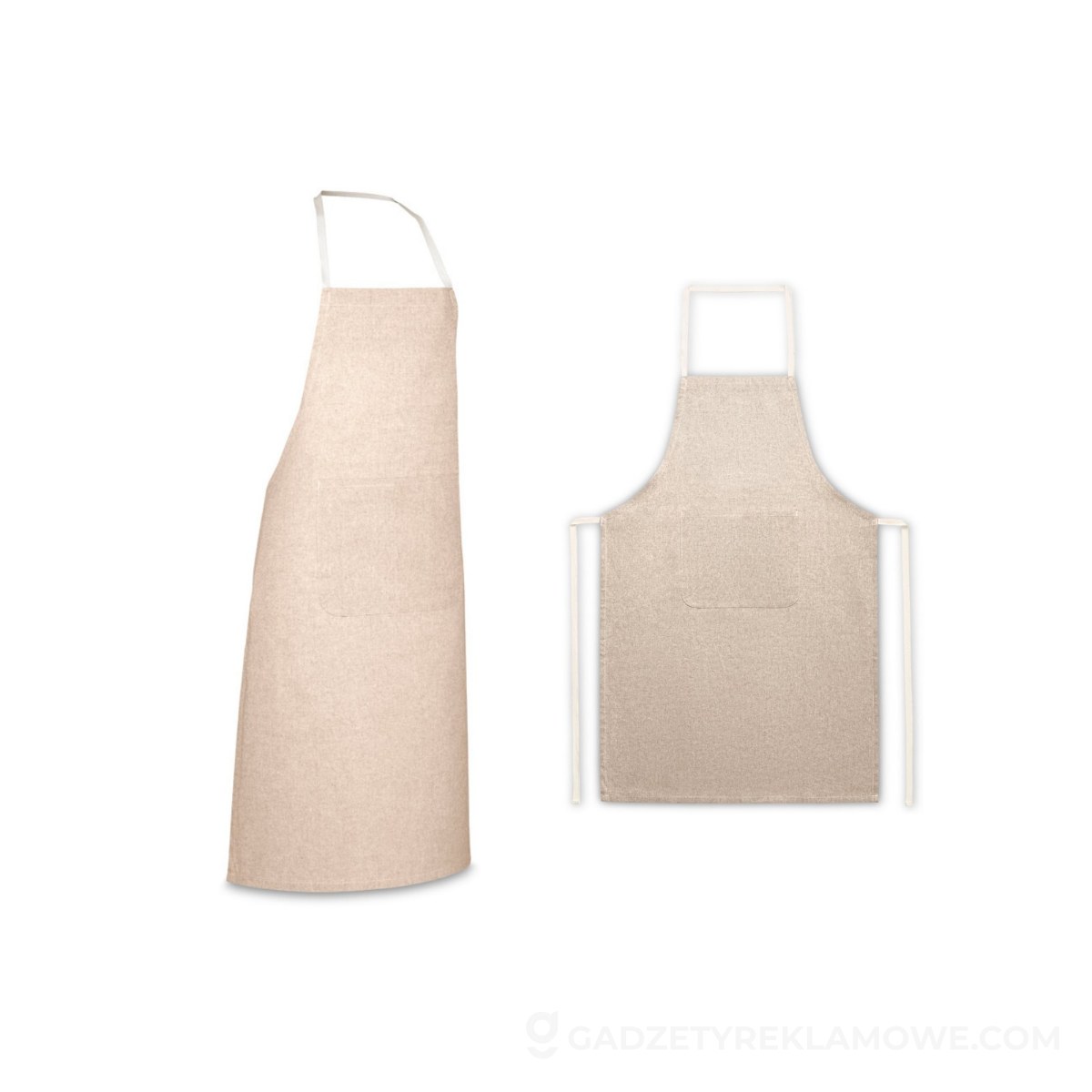 ZIMBRO. Fartuch zawierający bawełnę pochodzącą z recyklingu (140 g/m²) - Naturalny