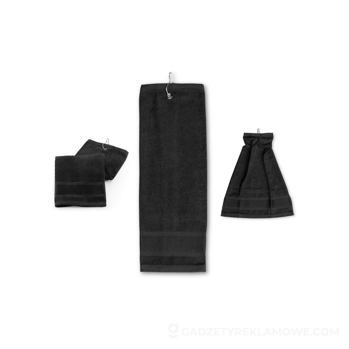 GOLFI. Wielofunkcyjny ręcznik bawełniany (430 g/m²) - Czarny