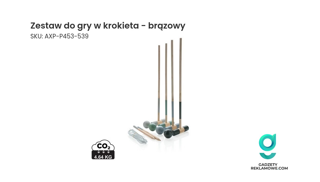 Zestaw do gry w krokieta - brązowy Zestaw do gry w krokieta w kolorze brązowym