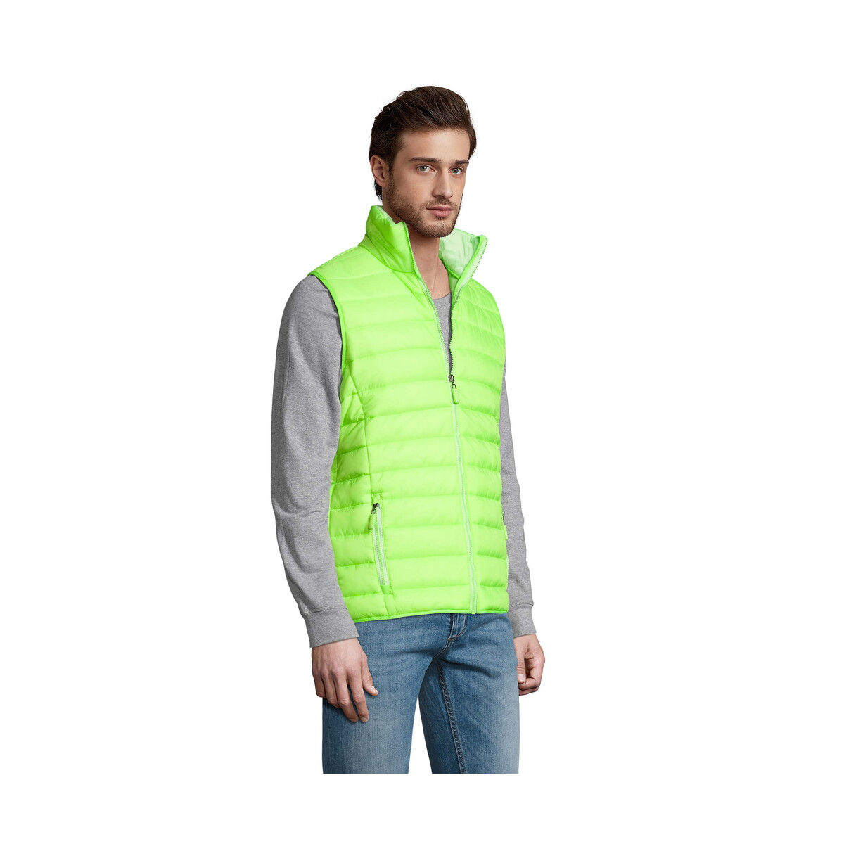 Bezrękawniki z logo – wave men bezrękawnik wave men – neon lime – xl s01436-nl-side WAVE MEN Bezrękawnik WAVE MEN - Neon Lime - XL s01436-nl-side