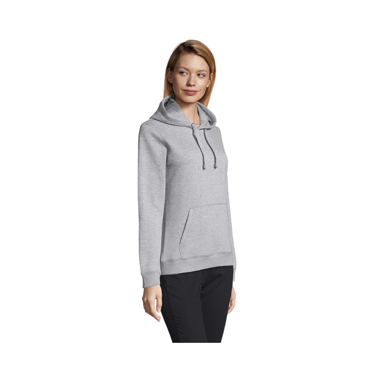 Bluzy z logo – spencer damska bluza 280g spencer women – szary melanż 2 – xs s03103-gy-side SPENCER damska bluza 280g SPENCER WOMEN - Szary Melanż 2 - XS s03103-gy-side