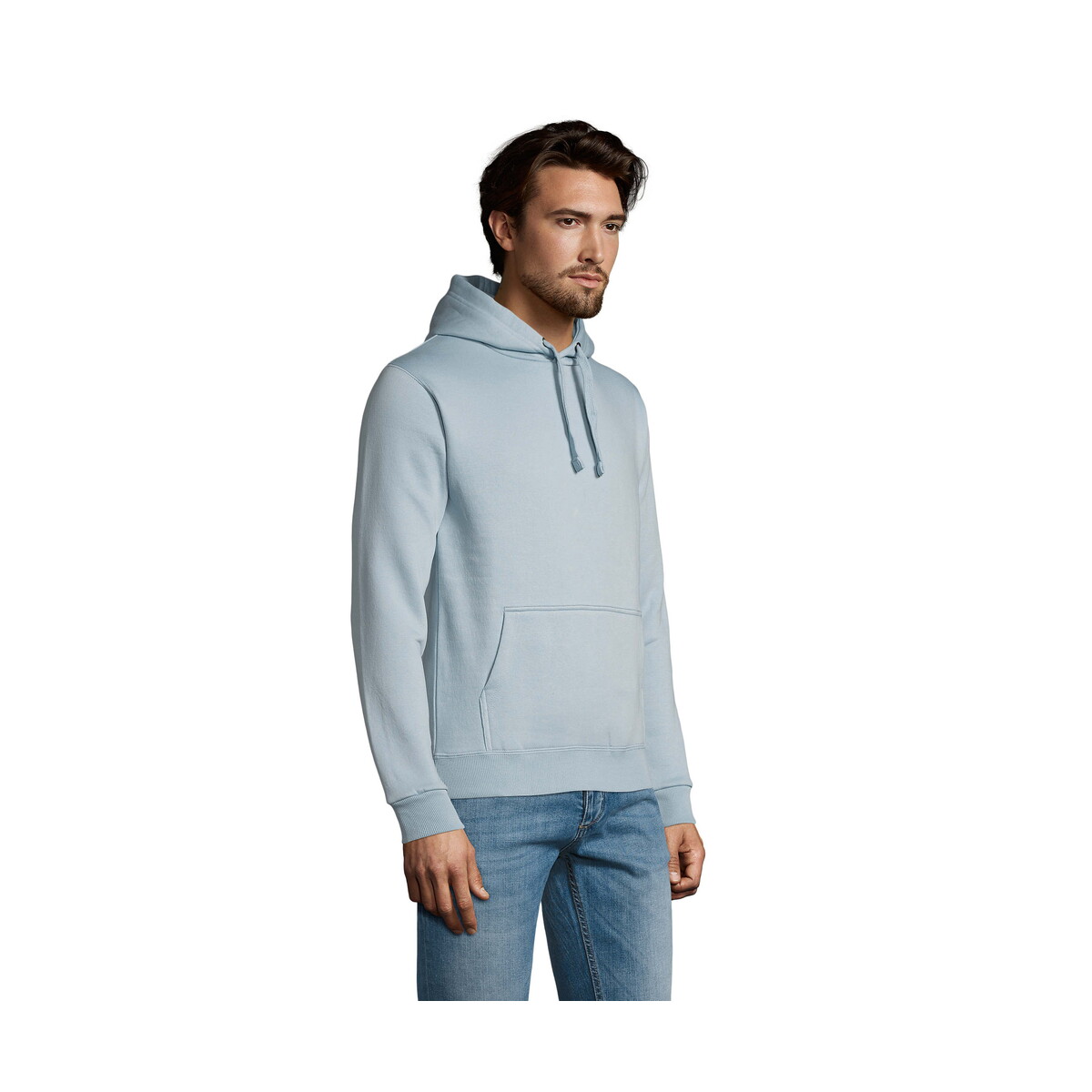 Bluzy z logo – spencer męska bluza 280g spencer – creamy blue – s s02991-cy-side SPENCER męska bluza 280g SPENCER - Creamy Blue - S s02991-cy-side