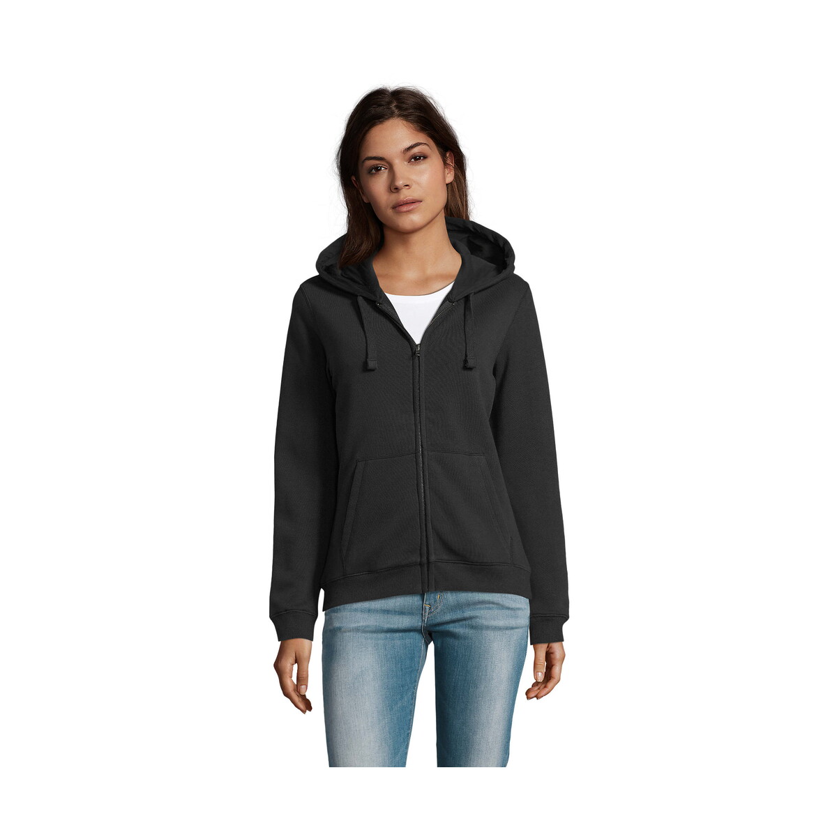 Bluzy z logo – spike hood damskie 280gr spike women – czarna – s s03106-bk SPIKE HOOD Damskie 280gr SPIKE WOMEN - Czarna - S s03106-bk