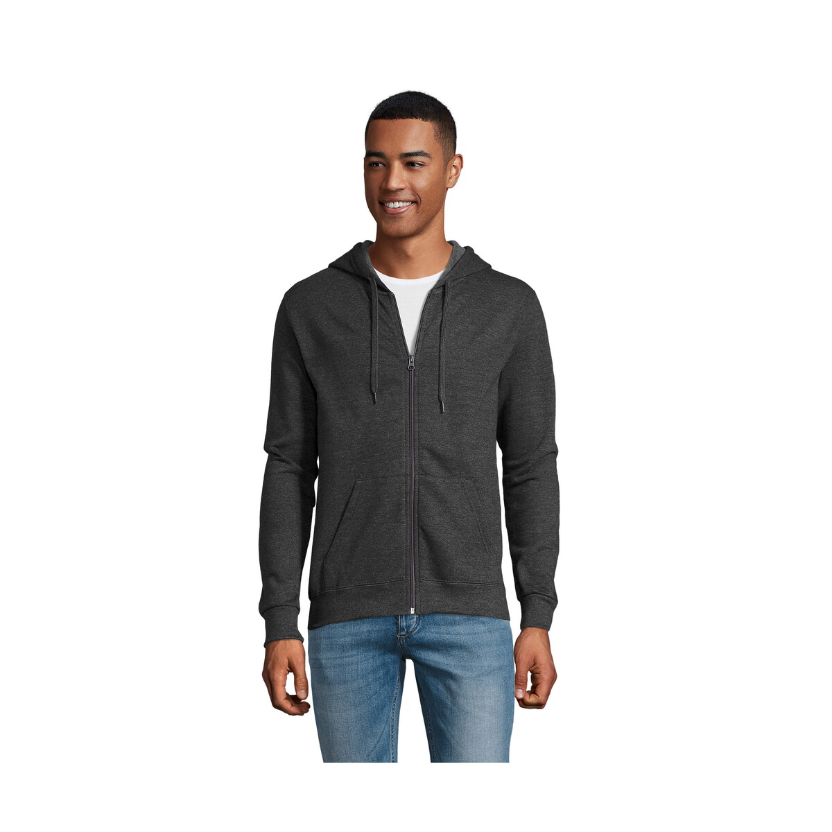 STONE UNI HOODIE 260g STONE - Charcoal Melange - M s01714-ce