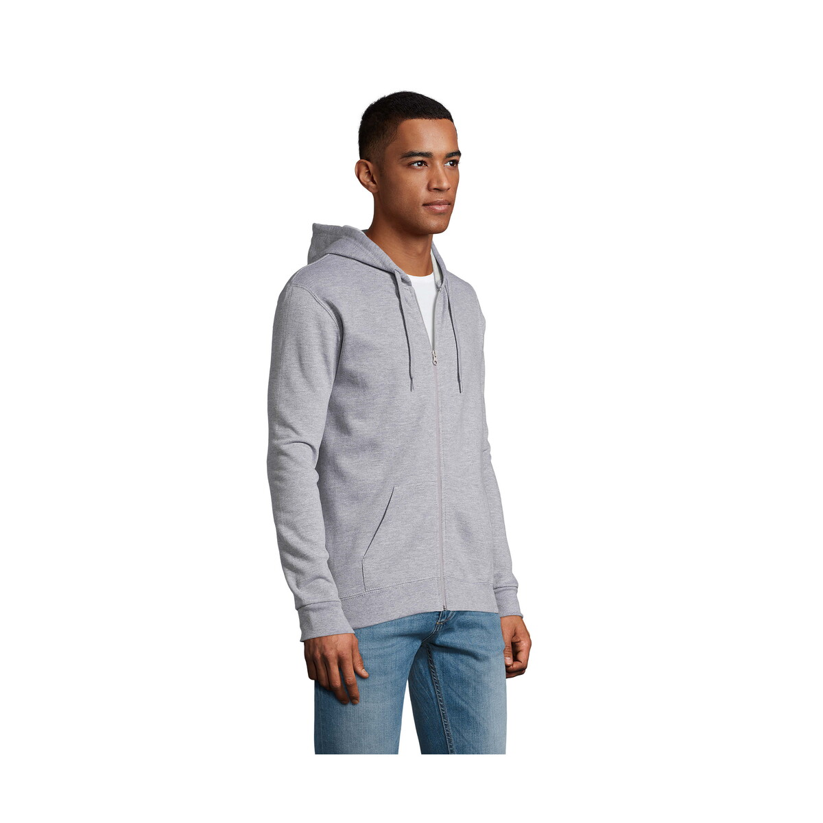 Bluzy z logo – stone uni hoodie 260g stone – szary melanż 2 – xl s01714-gy-side STONE UNI HOODIE 260g STONE - Szary Melanż 2 - XL s01714-gy-side