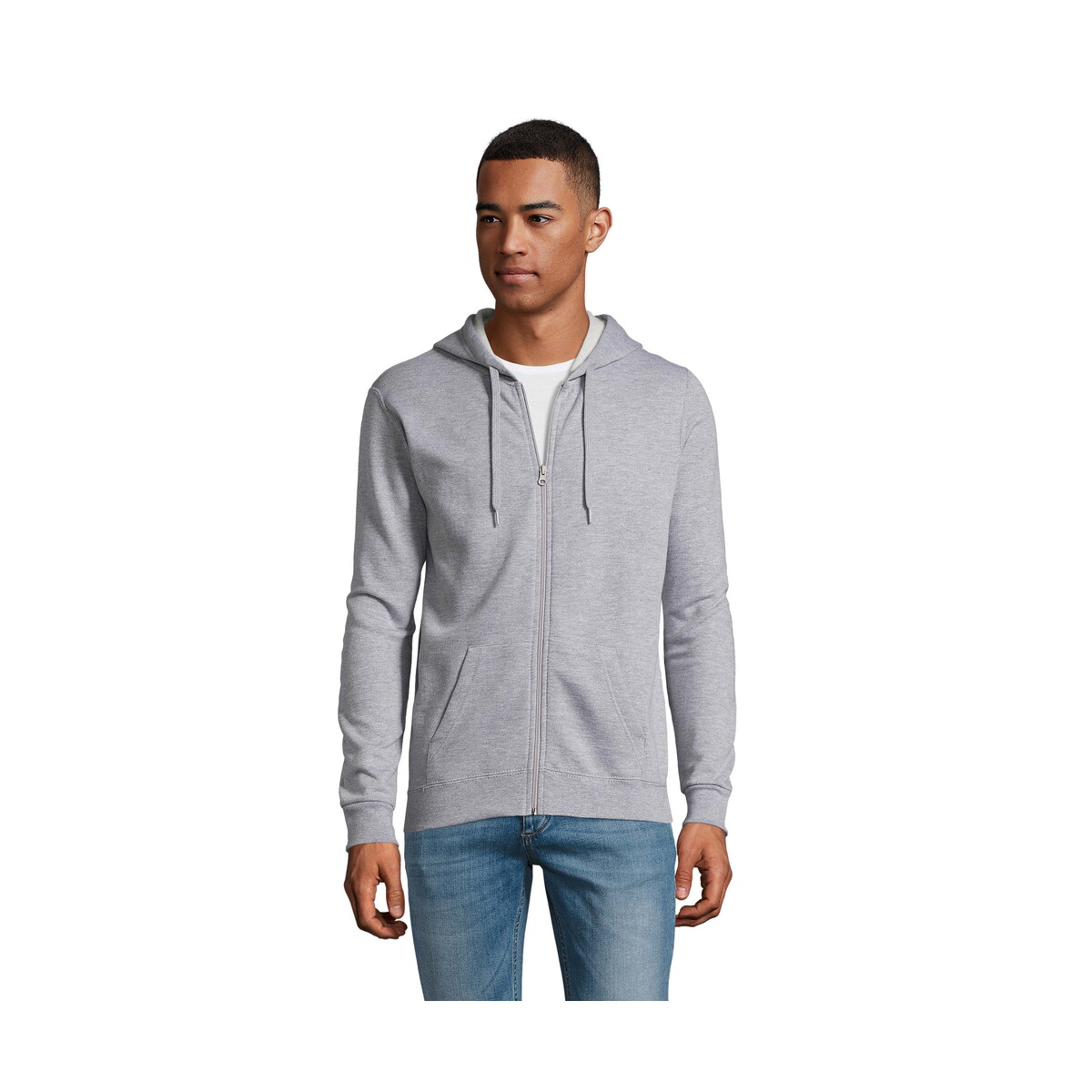 STONE UNI HOODIE 260g STONE - Szary Melanż 2 - XXL s01714-gy