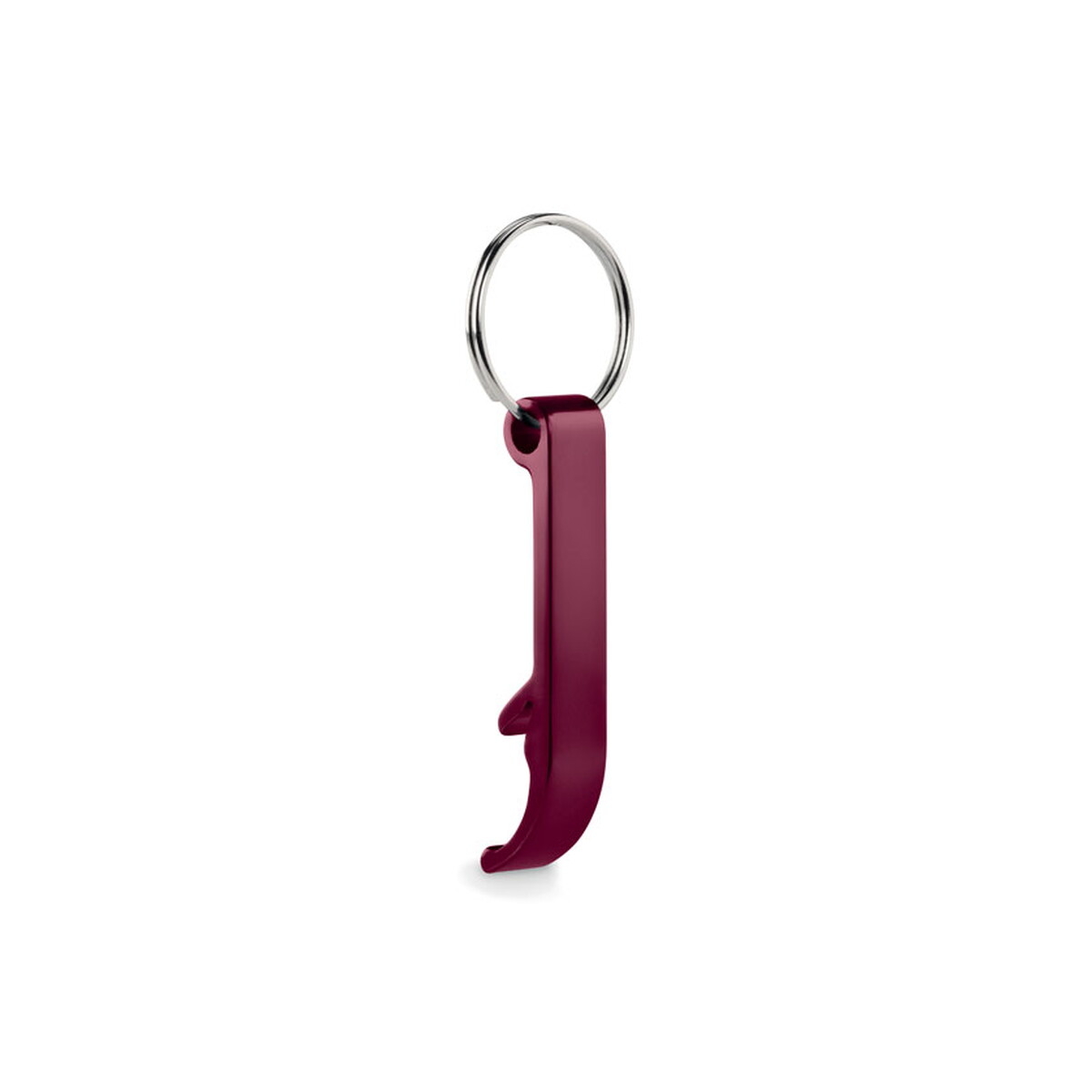 Breloki wielofunkcyjne z logo – aluminiowy brelok z recyklingu ovikey – burgundowy mo6923-02-back Aluminiowy brelok z recyklingu OVIKEY - burgundowy mo6923-02-back