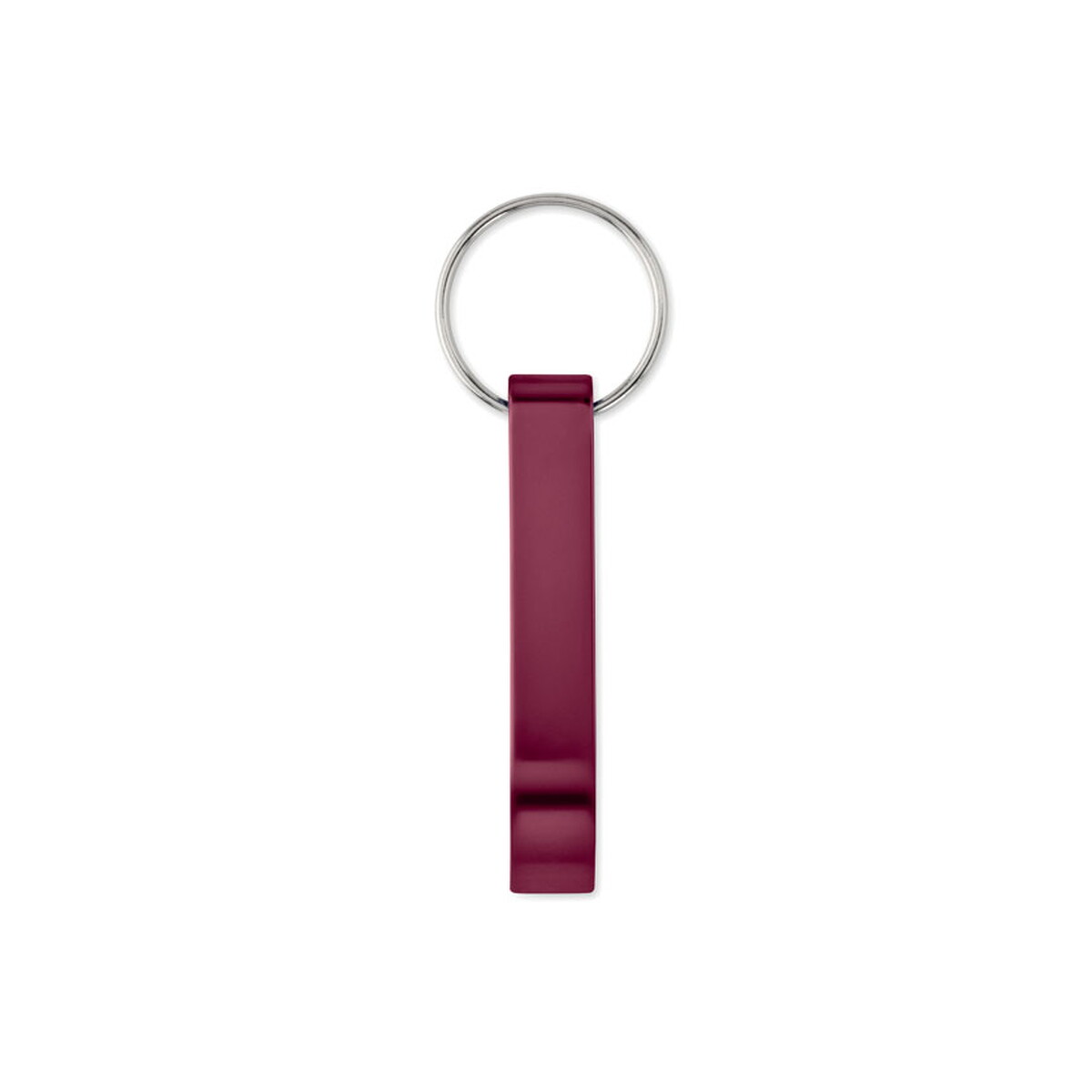 Breloki wielofunkcyjne z logo – aluminiowy brelok z recyklingu ovikey – burgundowy mo6923-02-top Aluminiowy brelok z recyklingu OVIKEY - burgundowy mo6923-02-top