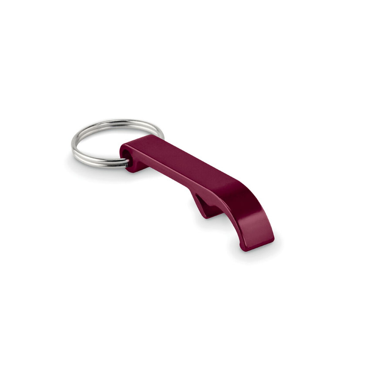 Breloki wielofunkcyjne z logo – aluminiowy brelok z recyklingu ovikey – burgundowy mo6923-02 Aluminiowy brelok z recyklingu OVIKEY - burgundowy mo6923-02
