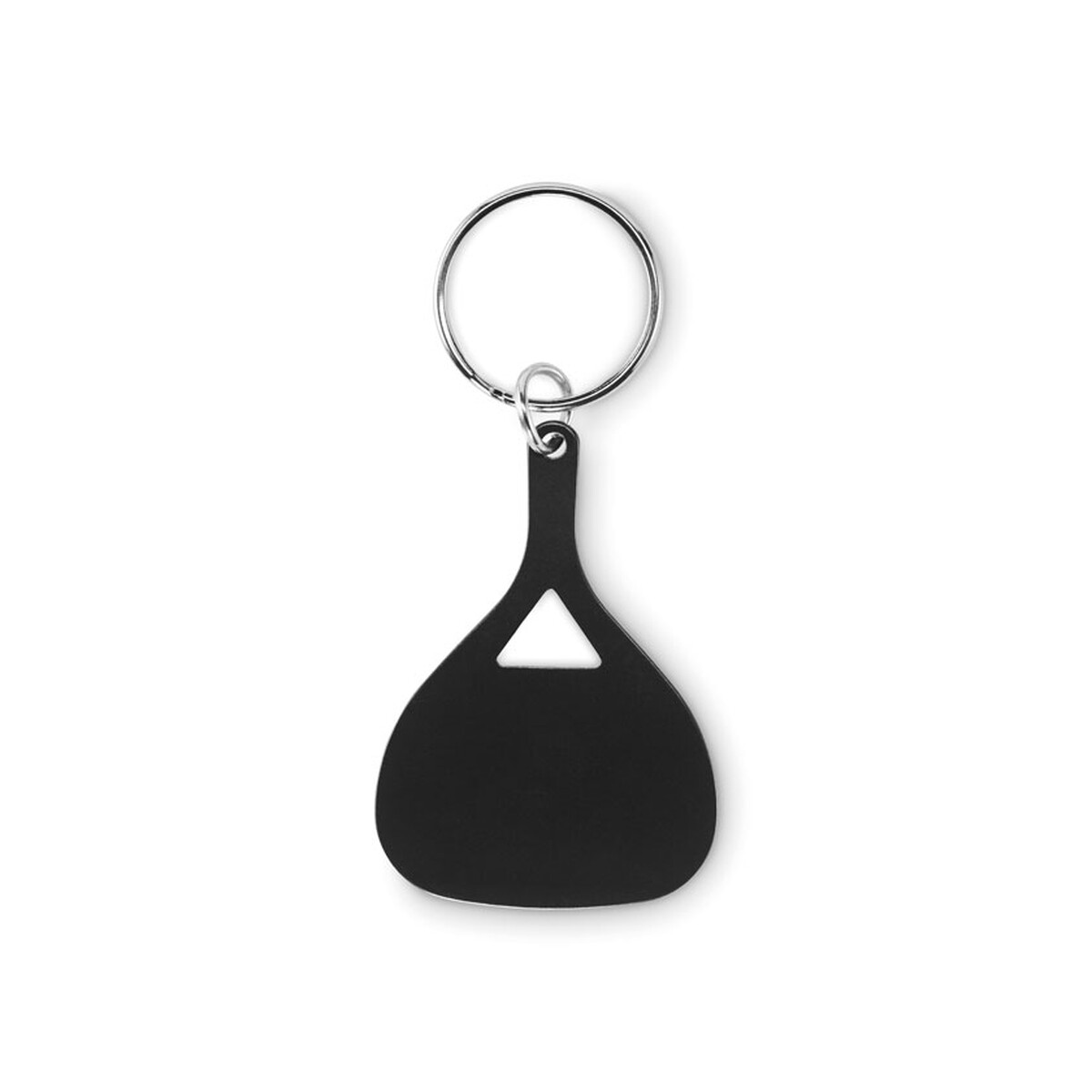 Breloki z żetonem z logo – aluminiowy brelok do kluczy kepad – czarny mo2794-03-back Aluminiowy brelok do kluczy KEPAD - czarny mo2794-03-back