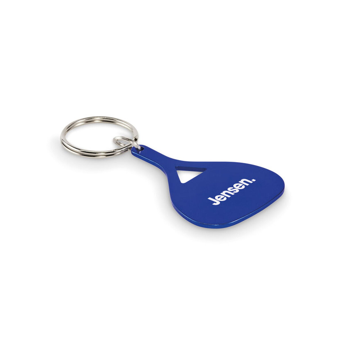 Breloki z żetonem z logo – aluminiowy brelok do kluczy kepad – niebieski mo2794-04-print Aluminiowy brelok do kluczy KEPAD - niebieski mo2794-04-print