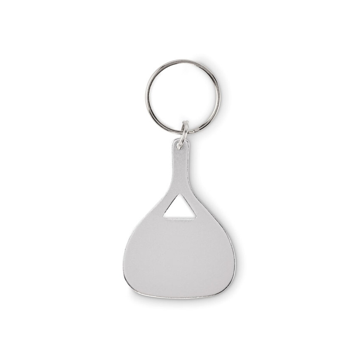 Breloki z żetonem z logo – aluminiowy brelok do kluczy kepad – srebrny mat mo2794-16-back Aluminiowy brelok do kluczy KEPAD - srebrny mat mo2794-16-back