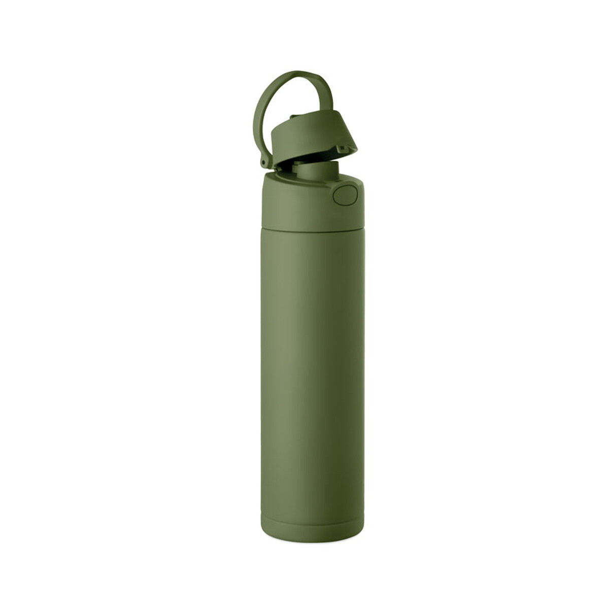 Butelki z logo – butelka z 1 ścianką 650 ml toien one – ciemnozielona mo2989-60-side Butelka z 1 ścianką 650 ml TOIEN ONE - ciemnozielona mo2989-60-side