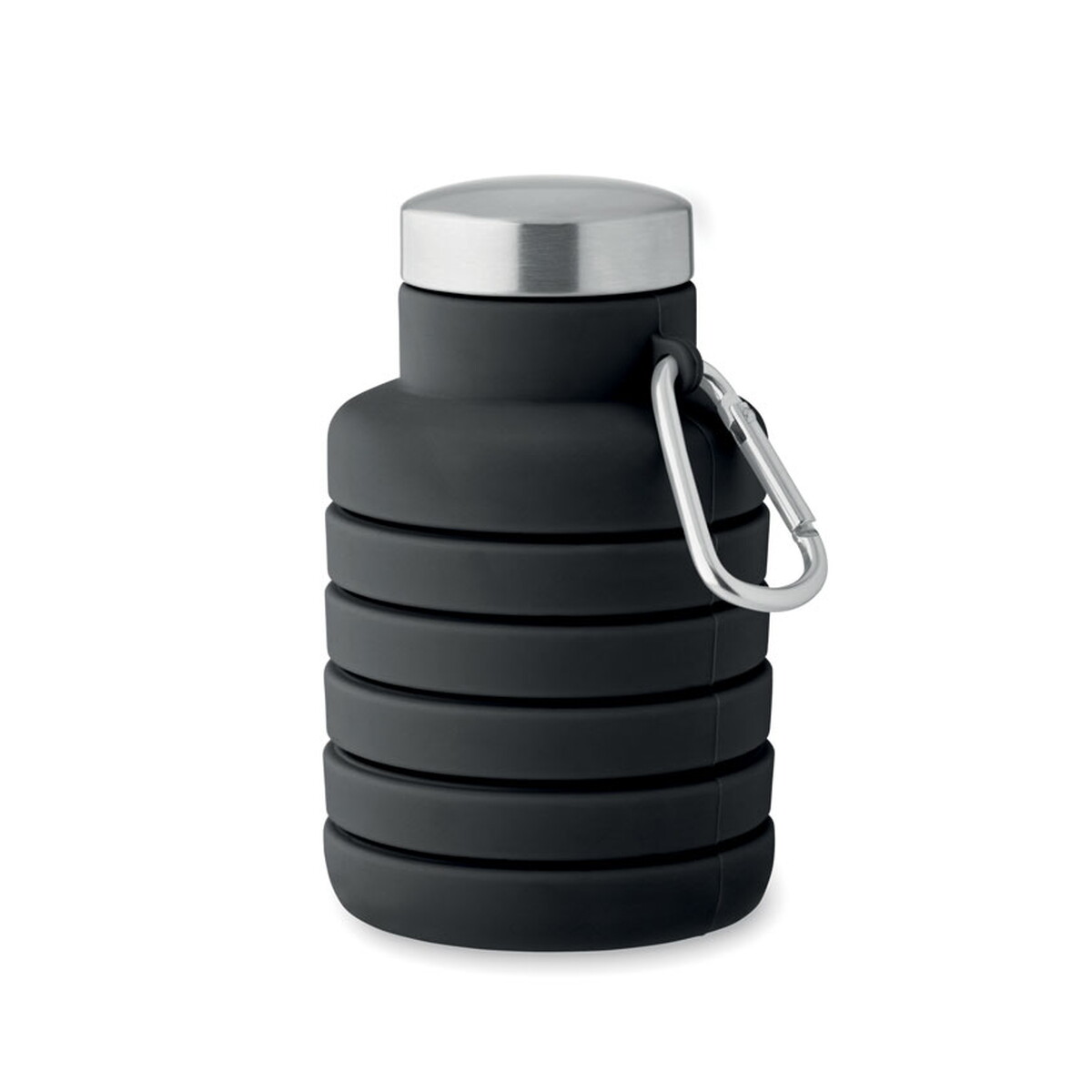 Butelki z logo – składana butelka 500 ml kolapsi – czarna mo2548-03-top Składana butelka 500 ml KOLAPSI - czarna mo2548-03-top