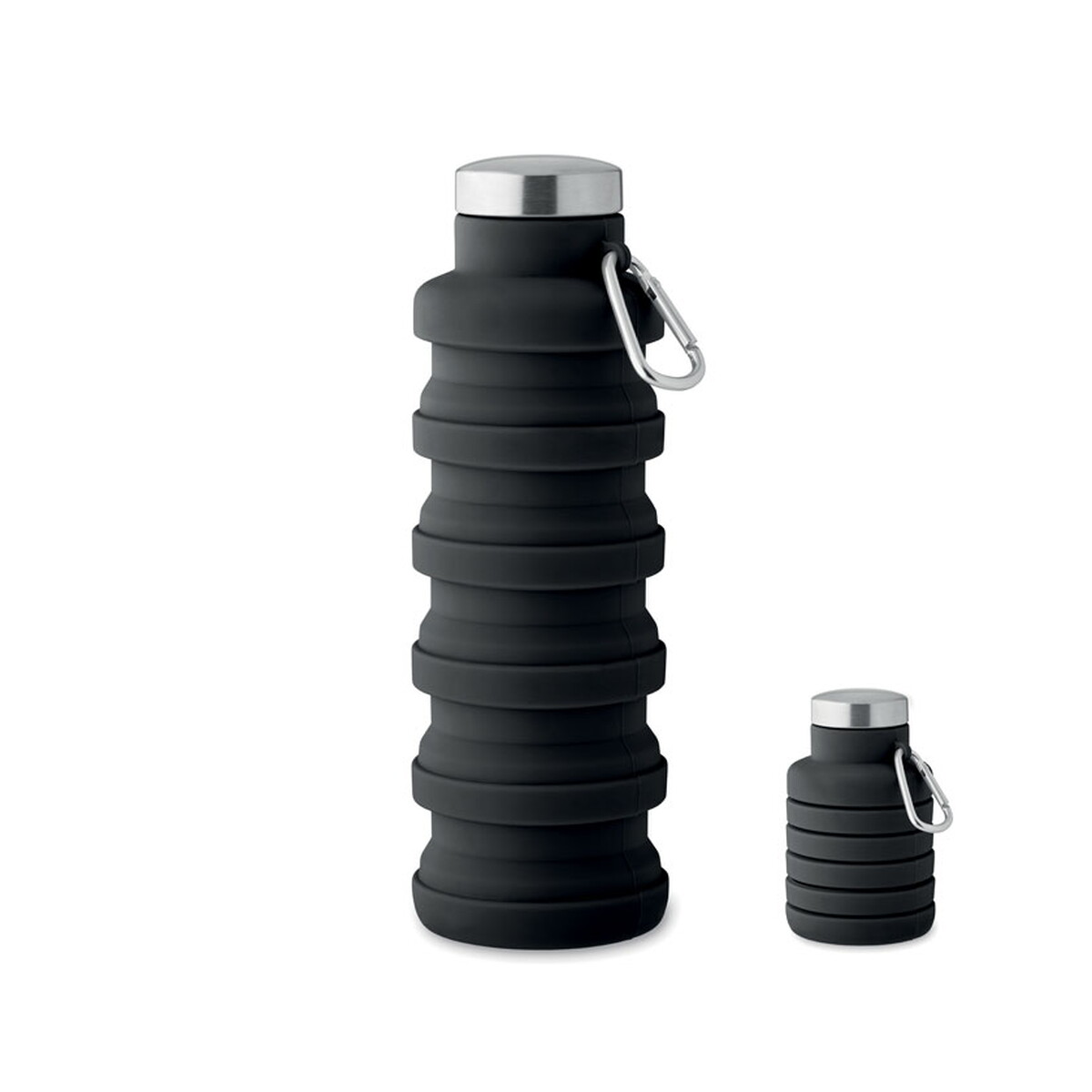 Butelki z logo – składana butelka 500 ml kolapsi – czarna mo2548-03 Składana butelka 500 ml KOLAPSI - czarna mo2548-03