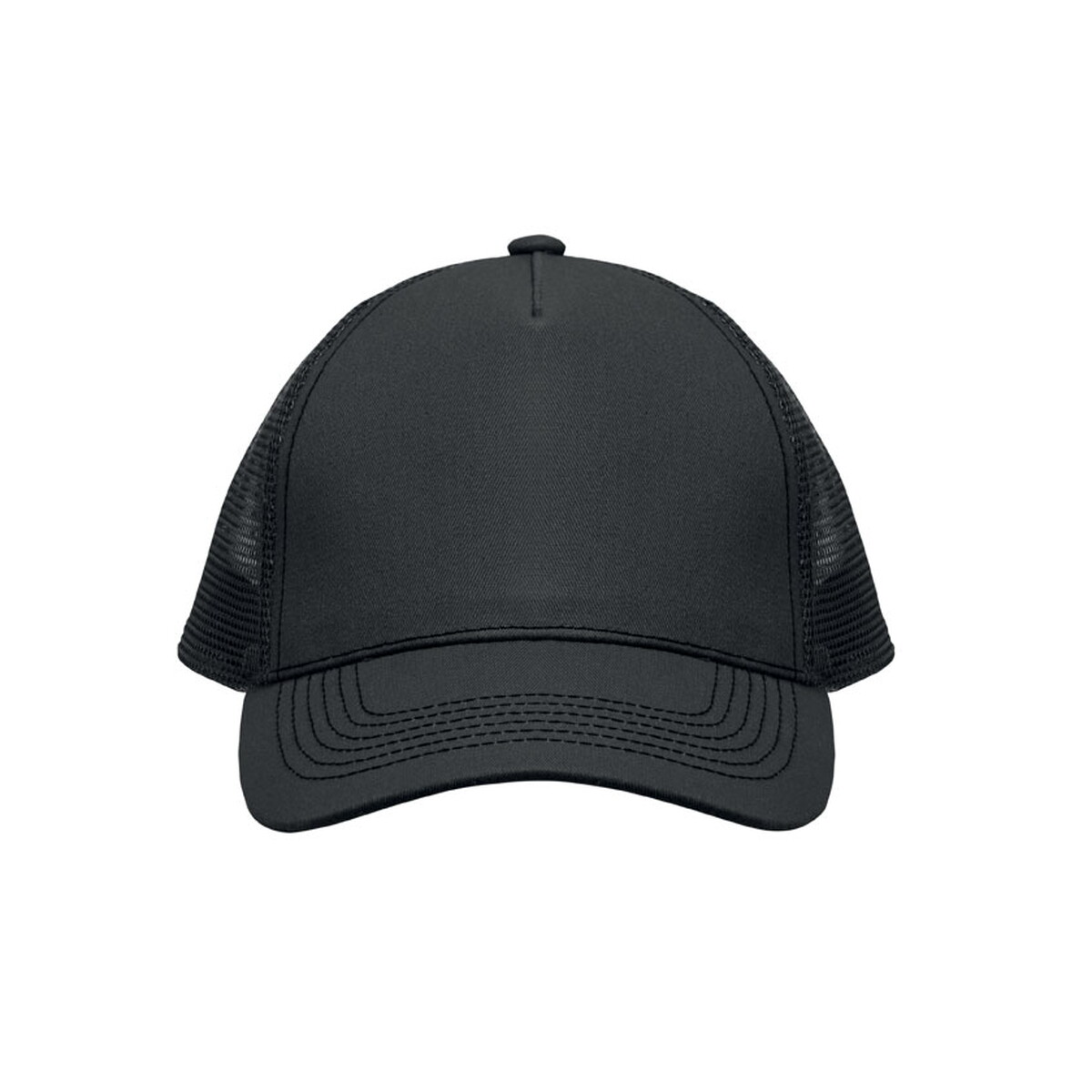 Czapki z logo – czapka trucker z 5 panelami blist – czarna mo2986-03-back Czapka trucker z 5 panelami BLIST - czarna mo2986-03-back