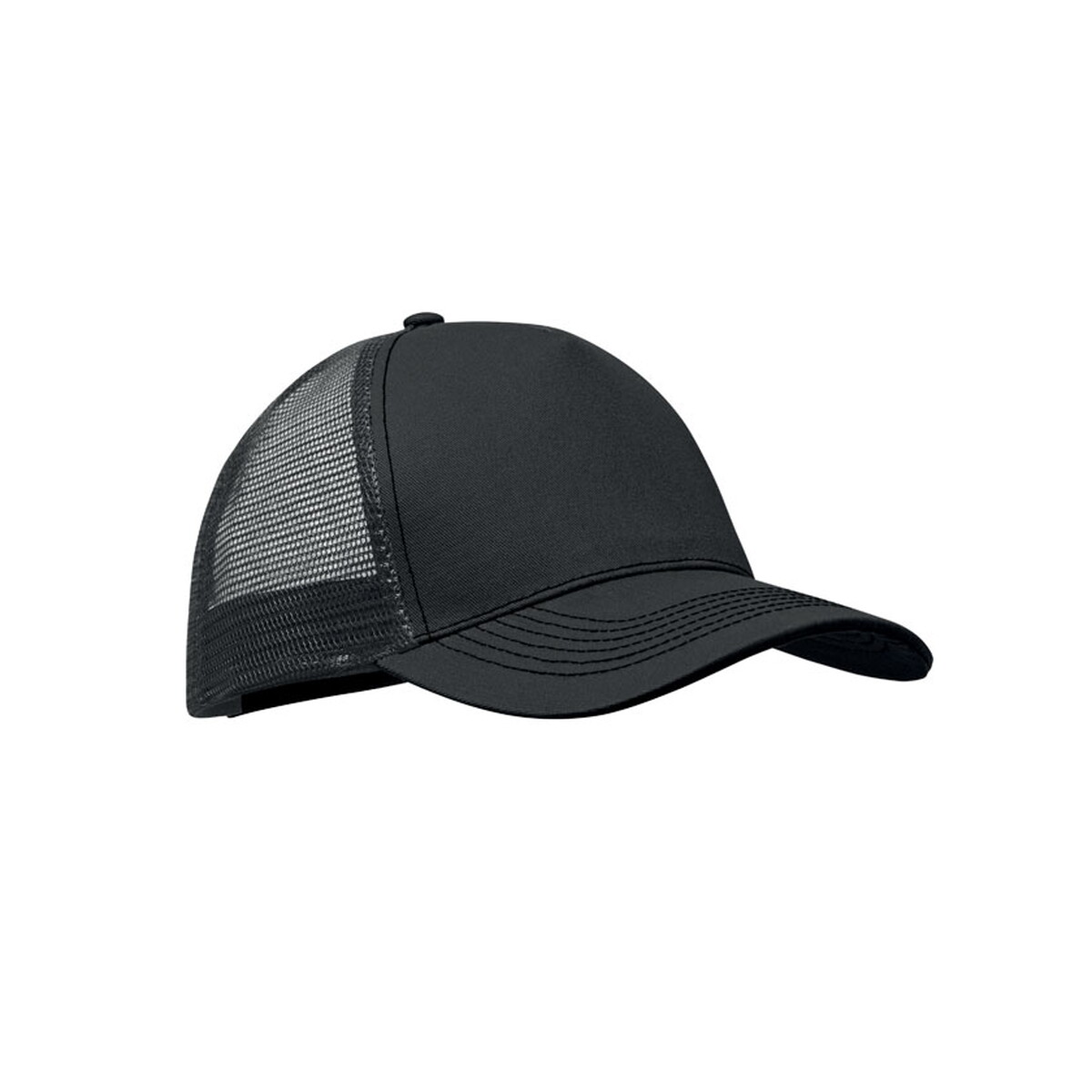 Czapki z logo – czapka trucker z 5 panelami blist – czarna mo2986-03 Czapka trucker z 5 panelami BLIST - czarna mo2986-03