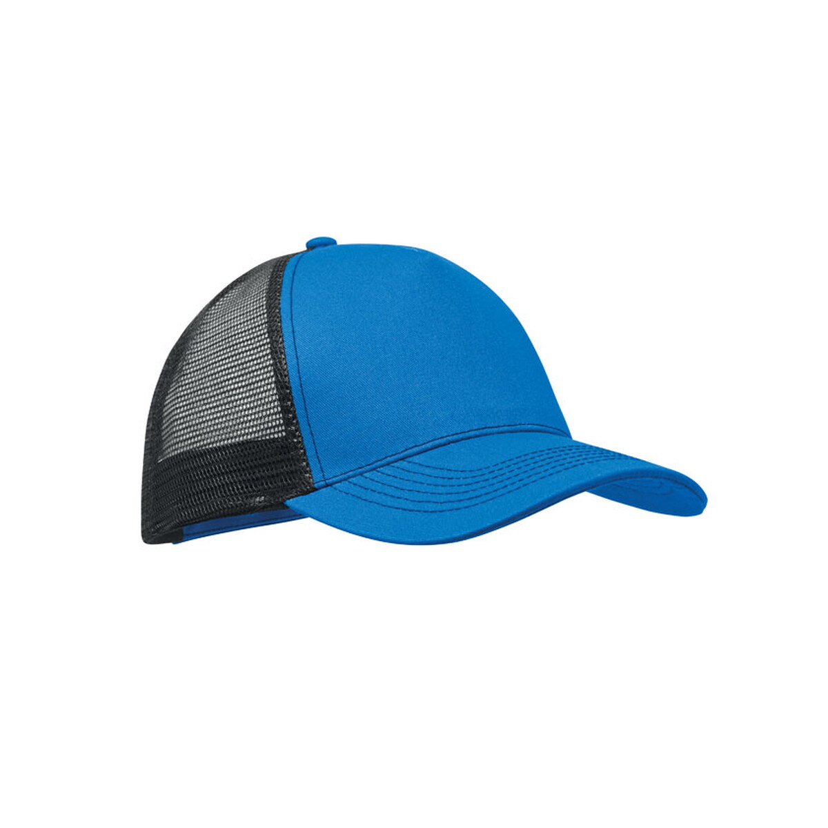 Czapki z logo – czapka trucker z 5 panelami blist – niebieska mo2986-37 Czapka trucker z 5 panelami BLIST - niebieska mo2986-37