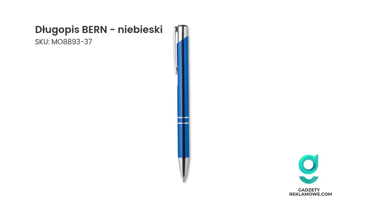 Długopis BERN - niebieski Długopis BERN w kolorze niebieskim