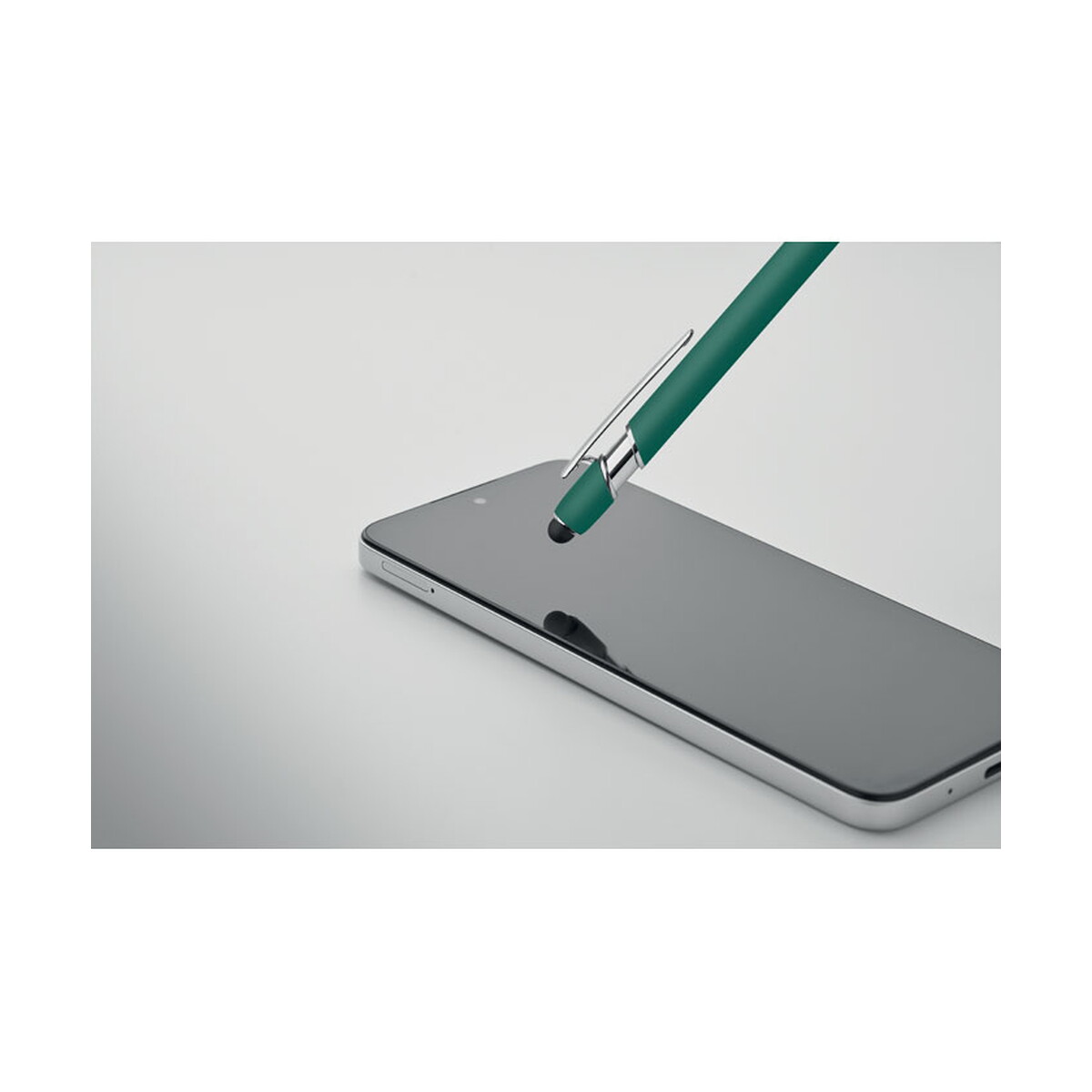 Długopisy metalowe z logo – długopis z rysikiem aluminium siparo – zielony mo2798-09-open Długopis z rysikiem aluminium SIPARO - zielony mo2798-09-open