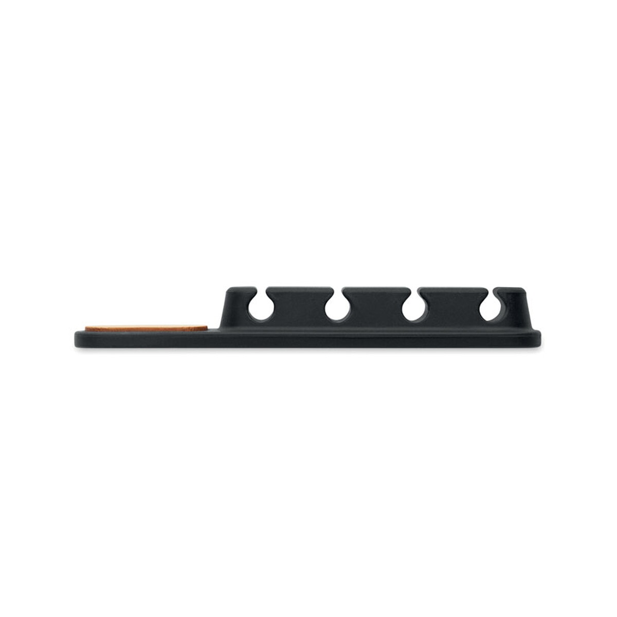 Gadżety do komputera z logo – silikonowy organizer kabli order – czarny mo2824-03-back Silikonowy organizer kabli ORDER - czarny mo2824-03-back