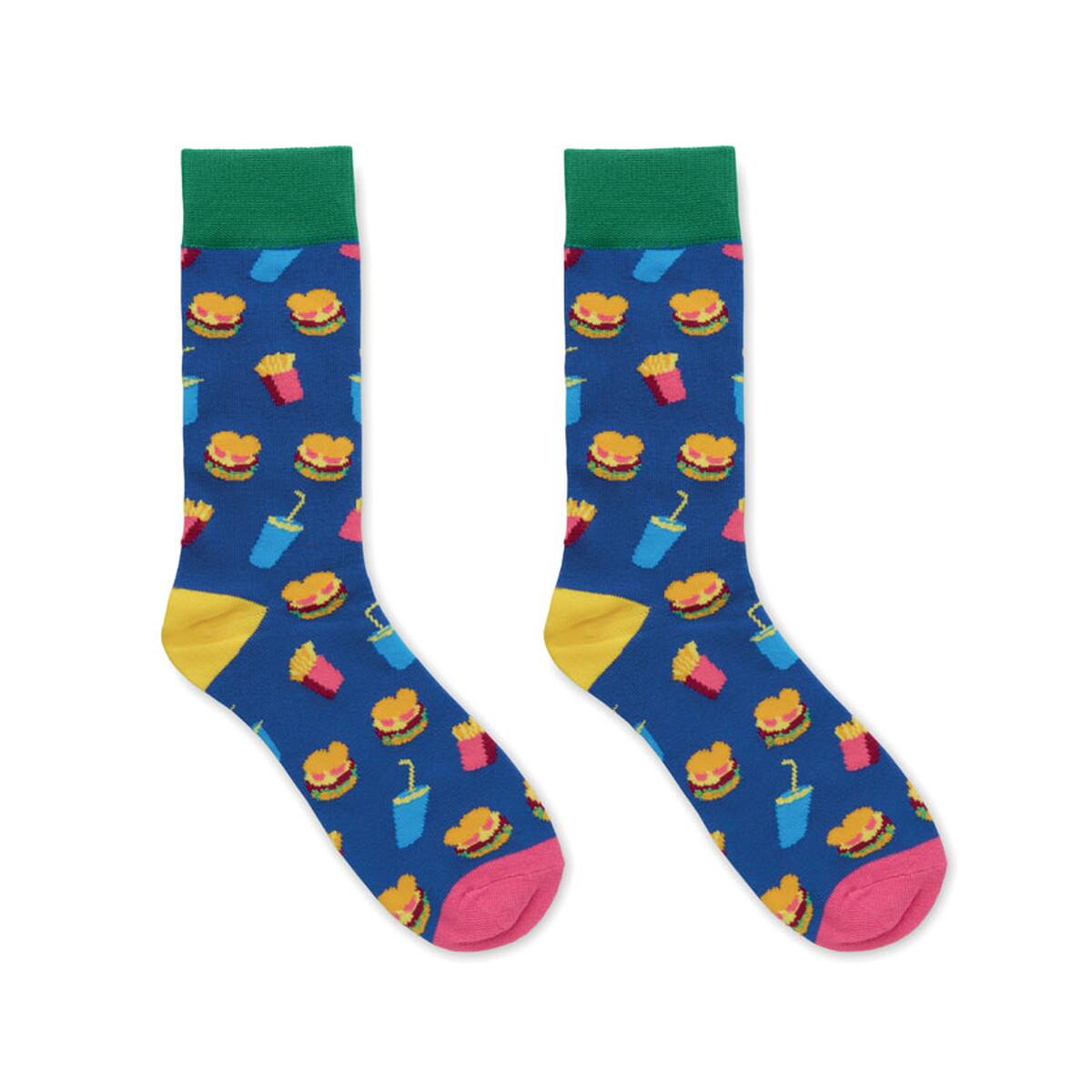 Gadżety tekstylne z logo – skarpety w zabawne wzory funny l – niebieskie mo3101-37-back Skarpety w zabawne wzory FUNNY L - niebieskie mo3101-37-back