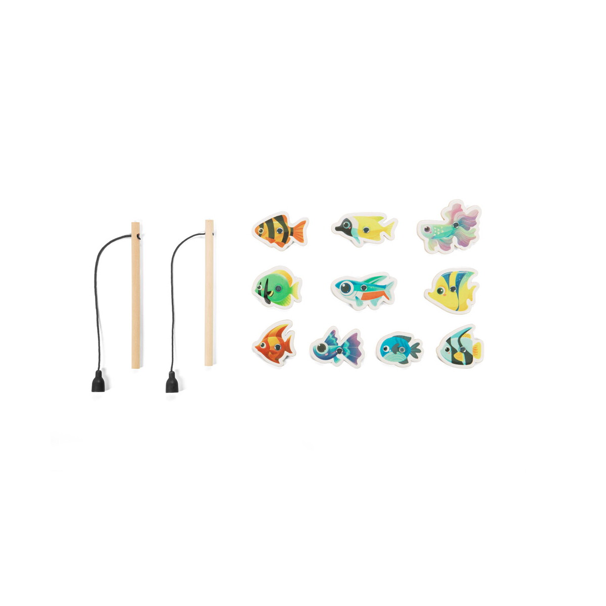 Gry z logo – fishy. zestaw do łowienia ryb składający się z 10 drewnianych rybek, idealny dla dzieci – naturalne 98160_160-a FISHY. Zestaw do łowienia ryb składający się z 10 drewnianych rybek, idealny dla dzieci - Naturalne 98160_160-a