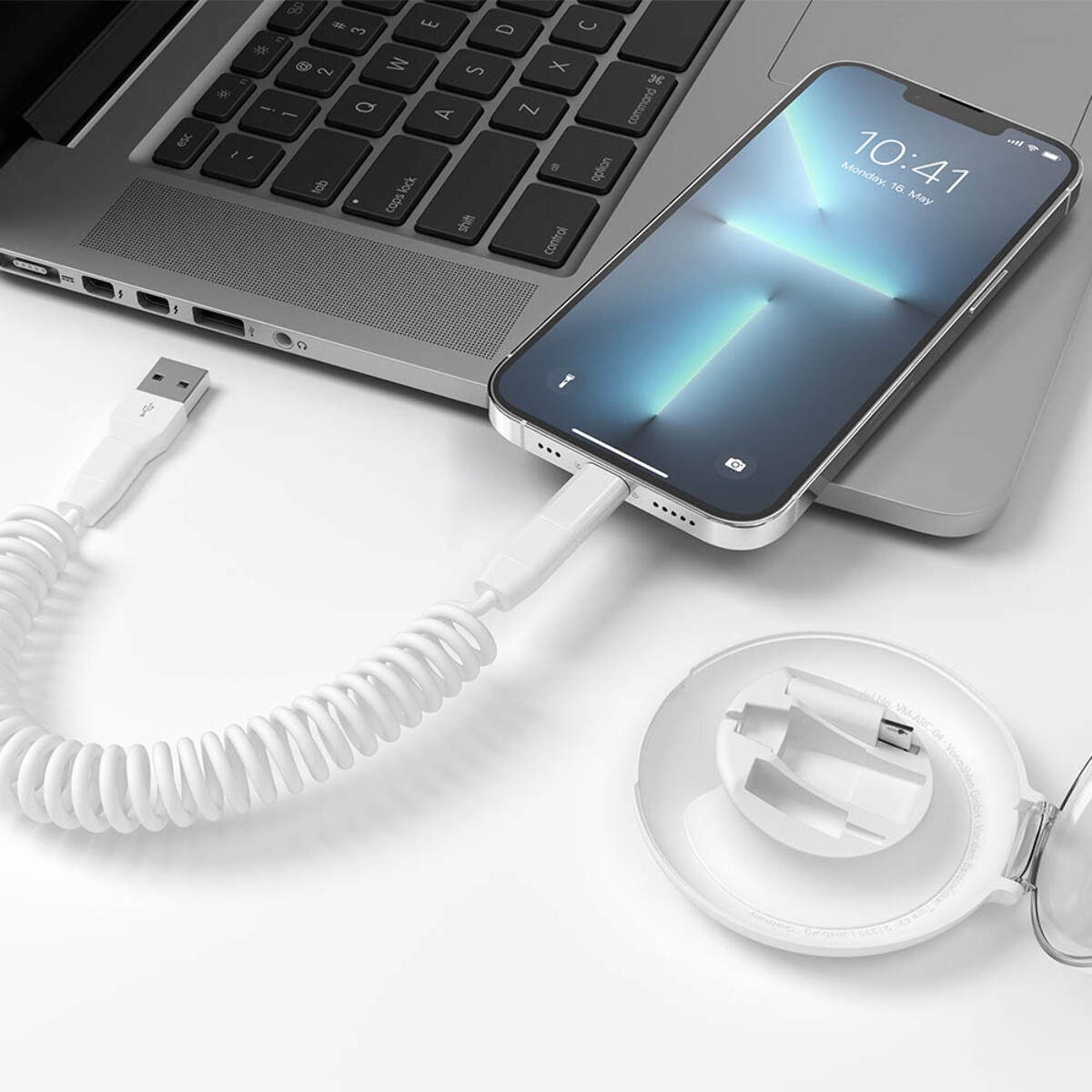 Kable USB z logo – allroundo® eco 6-in-1 fast charging cable. rabs. supplied inside organizer. – white ACB010_106-amb allroundo® eco 6-in-1 fast charging cable. rABS. Supplied inside organizer. - White ACB010_106-amb