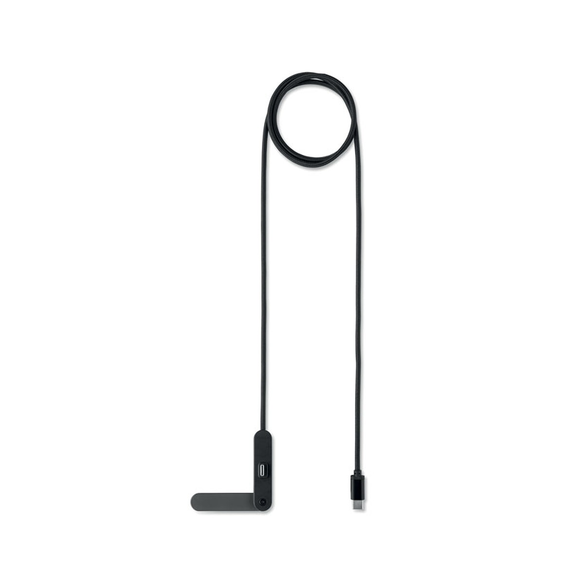 Kable USB z logo – stojak na telefon z kablem usb- nifty – czarny mo3192-03-back stojak na telefon z kablem USB- NIFTY - czarny mo3192-03-back